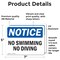 Signmission No Swimming No Diving, 7 in W x Rectangle, Vinyl Decal OS-2PACK-NS-D-57-L-14877 - alternate 5
